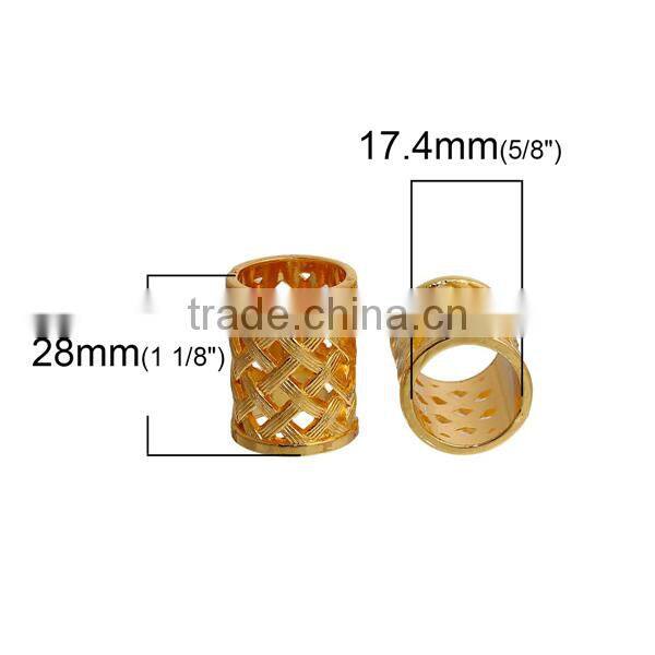 Wholesale Cylinder Gold Plated Zinc Based Alloy Bails For Scarves