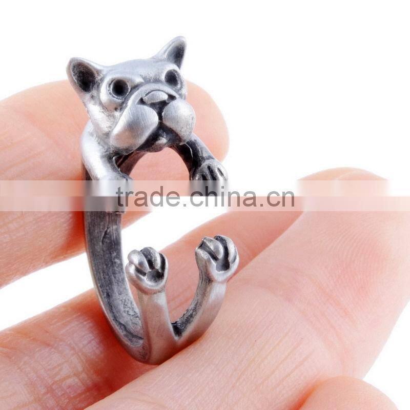 Dog Animal Wrap Rings for Men & Women and Girls Boys Adjustable Rings Fine Jewelry Resizable