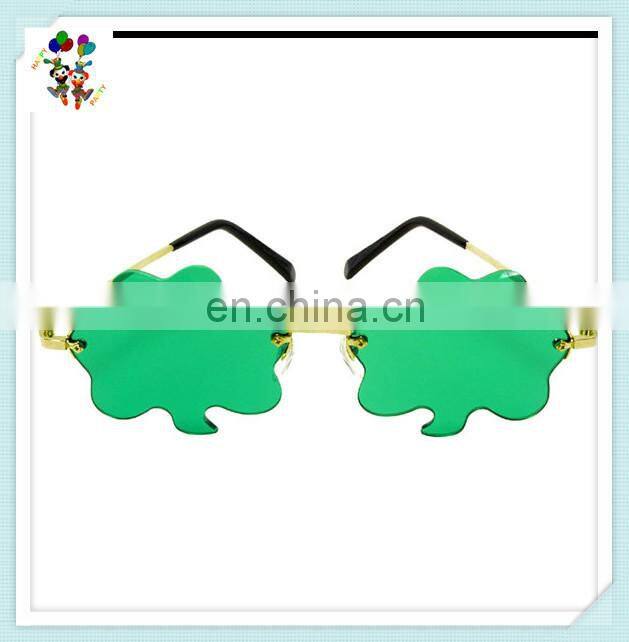 Cheap Green Shamrock Rimless St Patricks Day Fancy Party Glasses HPC-0644
