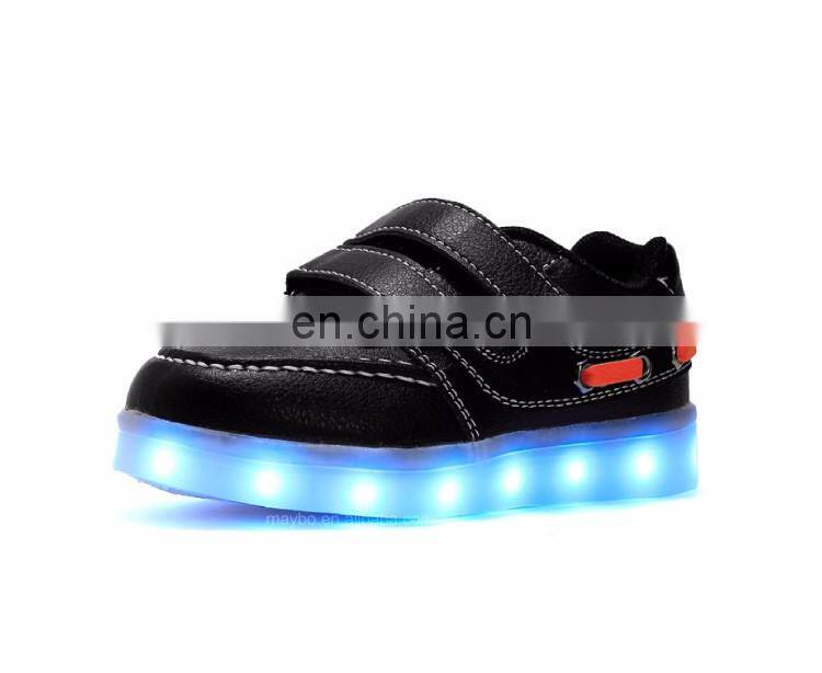 Factory wholesale latest design USB rechargeable kids LED luminous light shoes Children kids led shoes sneakers