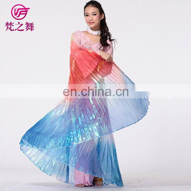 P-9071 American hot sale translucent gradient color adult 360 degree belly dance isis wings