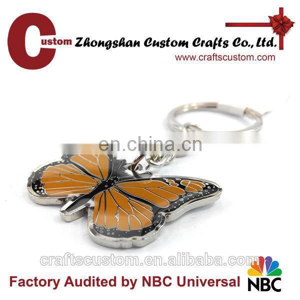 Promotional custom embossed leather keychain without logo