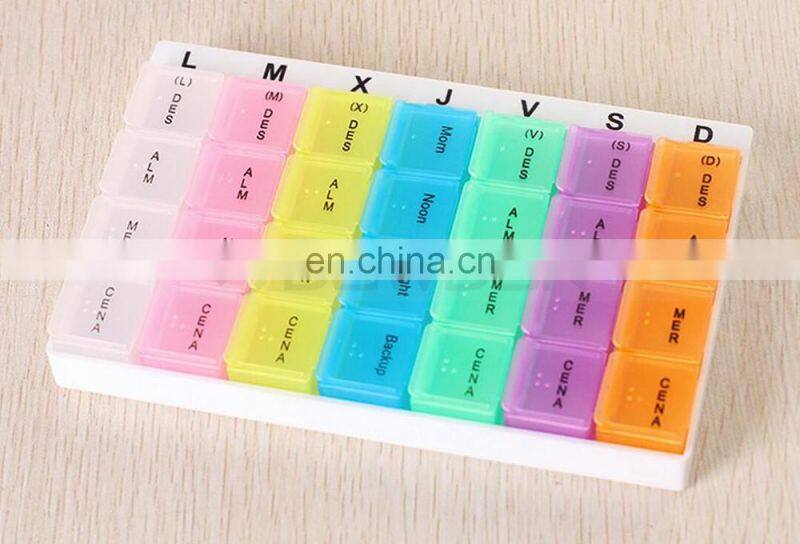 Promotion Gift Plastic Pill Storage Cases Colorful Medicine Box