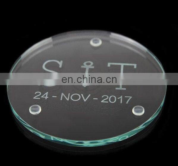 Personalized Glass Coasters for weddings with free sample