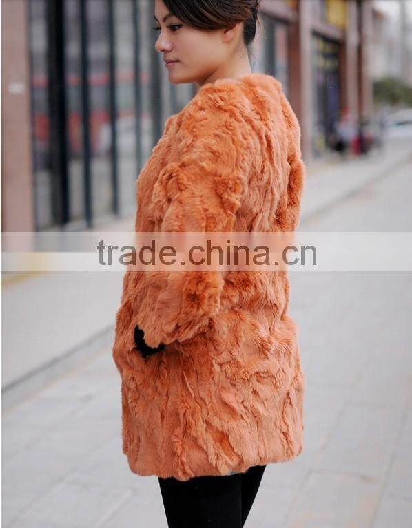 Retro Women Rabbit Fur Coat