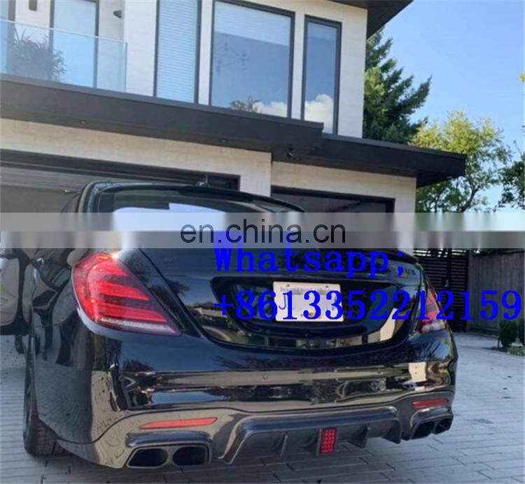 S-CLASS W222 S63/S65 B style carbon fiber rear diffuser with exhaust tips fit for 2018y 2019year S63/S65 rear diffuser