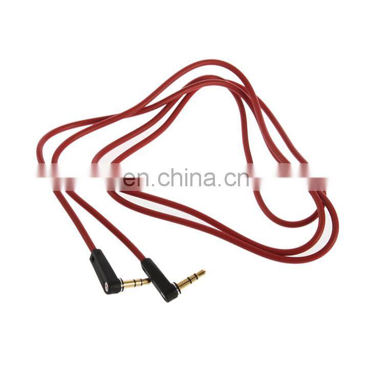 L 90 Degree Plug Noodle Shape Car Audio Aux 3.5mm USB Cable Male To Male Earphone Upgrade Audio Video Cable