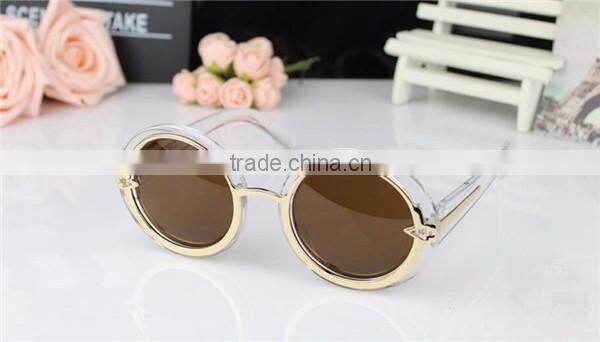 hot selling fashion small round transparent crystal full frame sunglasses with custom logo