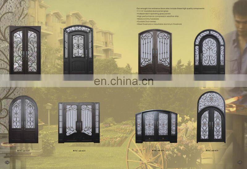 48 inches exterior front wrought iron main front door design with opening window