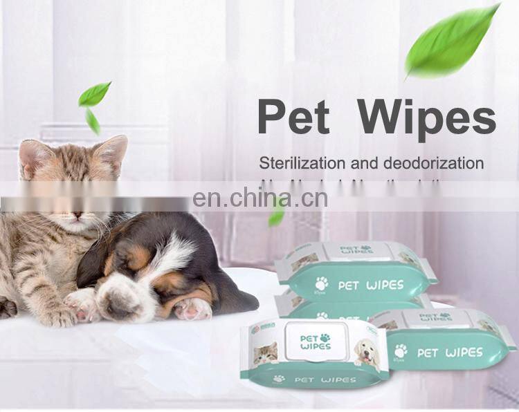 Cat Dog Wipes Natural Safe Ingredients Premium Clean Deodorize Kitten Puppy Wipes for Pet