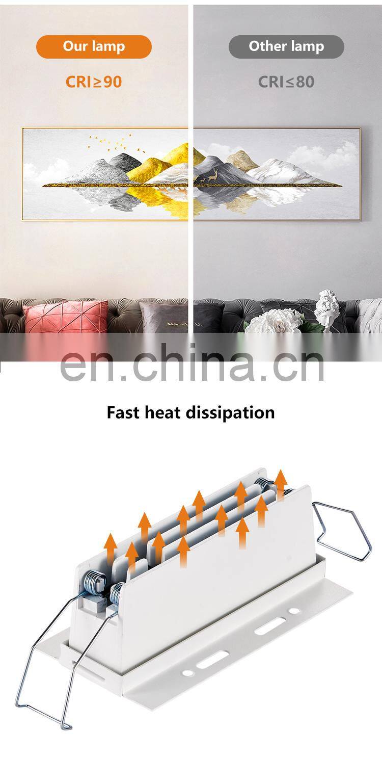 Easy Installation Strobe Free Indoor Office Home 2 4 10 20 30 W LED Recessed Linear Down Light