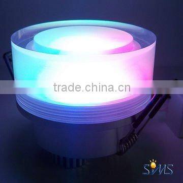 3W led rgb down light round ABS external electrical source