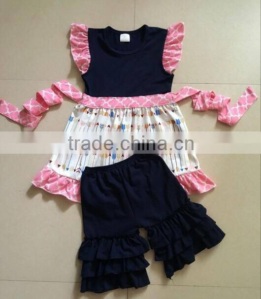 Girls fancy 2016 girls stripe print dress wholesale children boutique clothing children july 4th outfits giggle moon remake