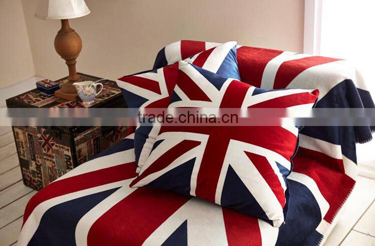 Cotton linen Square The Union Jack British Flag pillow Cover,British Flag pillow Case