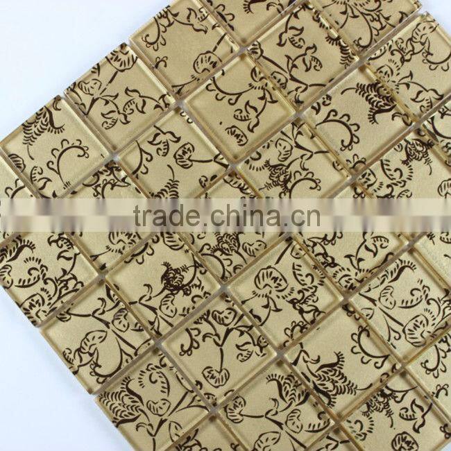 Glossy glass tile mosaic