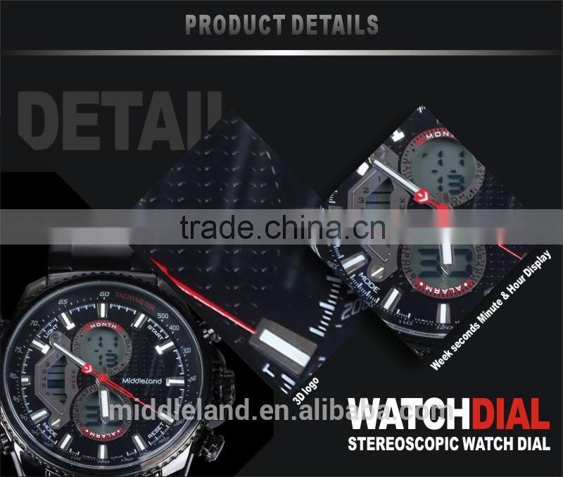 Middleland brand factory price LED best supplier for America market 8018 stainless steel watch