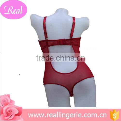 2016 sexy young ladies red teddies lingerie /corsets