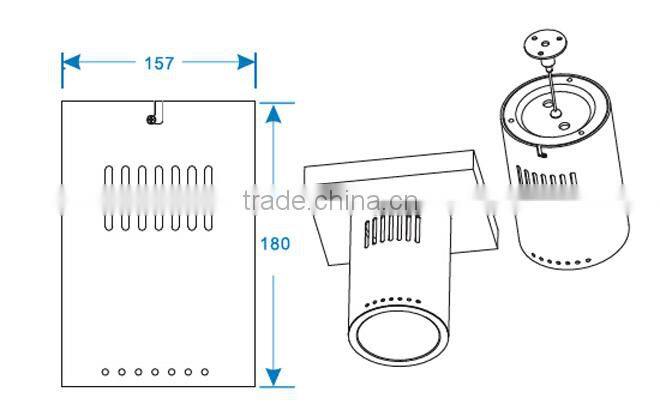 40W surface mounted LED downlight with CE/RoHS/SASO/SAA/GS certificate