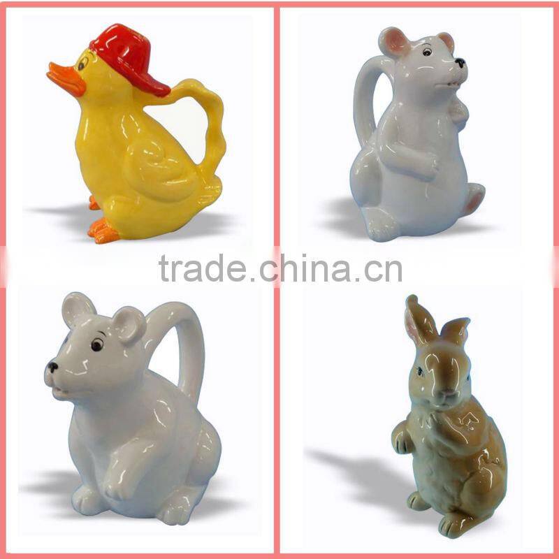 Small white ceramic flower pots stand