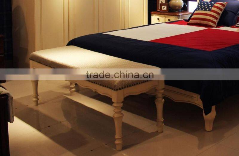 American white wedding king size bed with solid wood material AET-TX1N