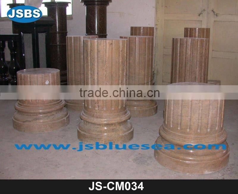 Carved stone lady statue pillar