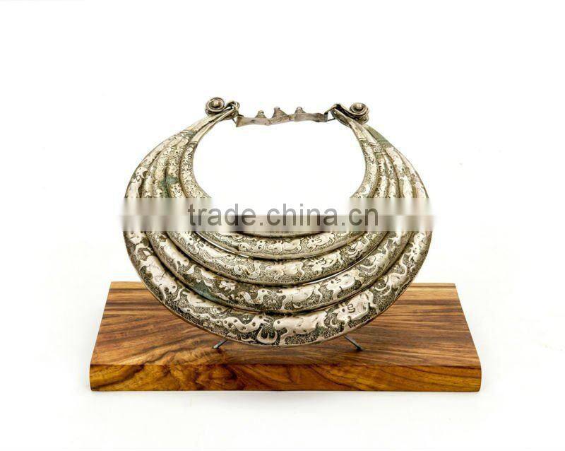 Chinese antique tibetan silver necklace