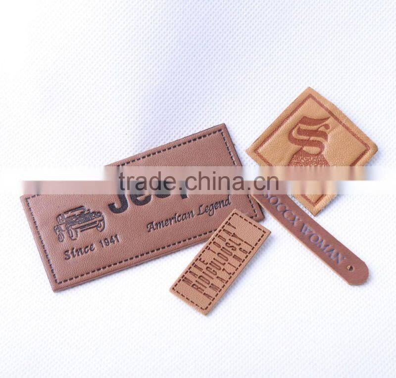 China Direct Factory custom leather patches/labels for clothing