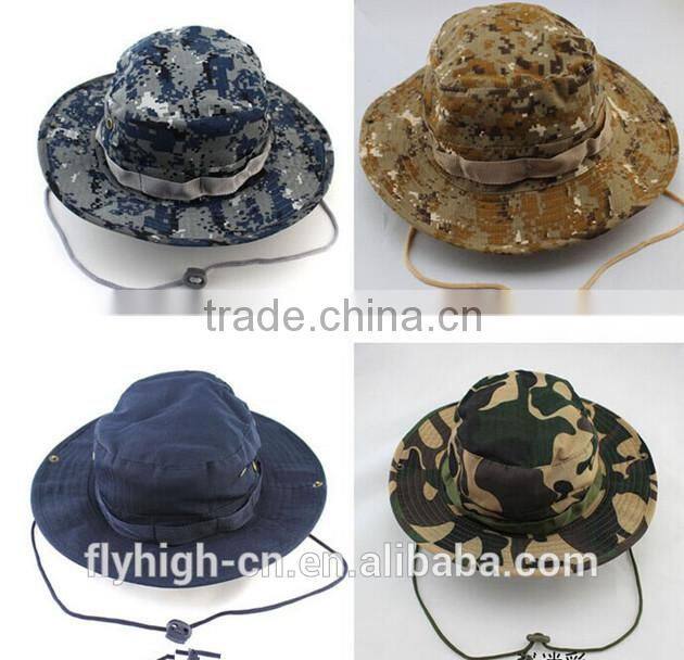 High Quality Logo Outdoor Cotton Camouflage Bucket Hat