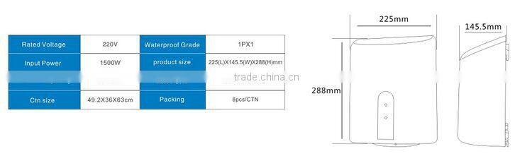 Silver Plastic automatic Sensor Hand Dryer