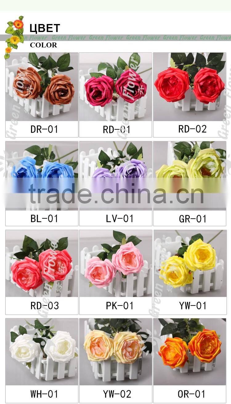 2016 Wholesale Multicolor Latex PU Artificial Flowers Diamond Rose Real Touch Bouquet Wedding Bridal Decor Display Flower