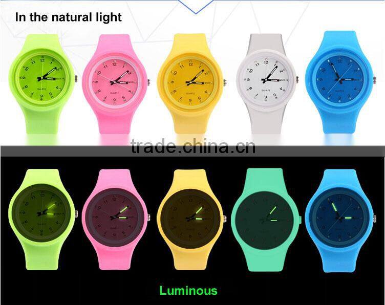 Attactive whole luminous silicone jelly watches top sale interchangeable strap watch