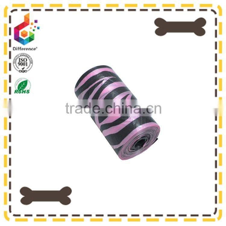 Plastic stripe printing poop bag