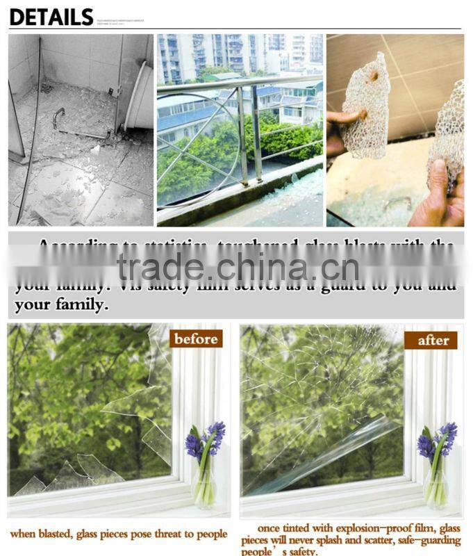 4 mil/8mil window safety foil that prevents breaking glass