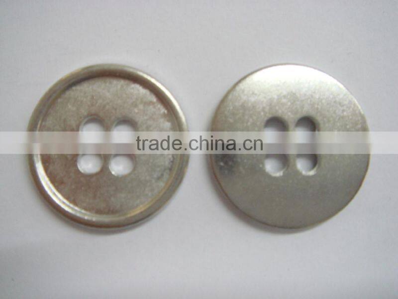 20mm metal plating covere four hole shinny silver button
