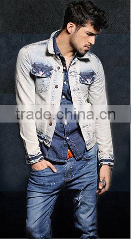 factory price vintage fashion winter men jean jacket(WF140201)