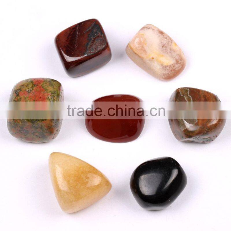 Different crystal tumble stones for healing, meditation and decoration