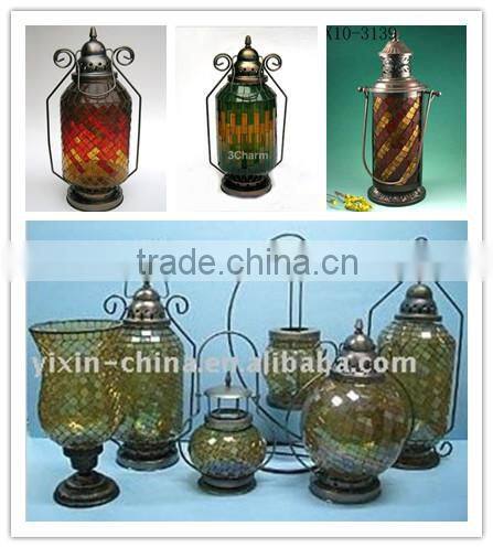 Handmade Glass Mosaic Moroccan garden lantern-Moroccan Home decor Indoor Glass lantern