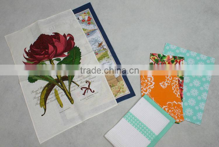 2015 new fashion kitchen towel printed tea towel for home decoration ,cheap promotional gift in high quality