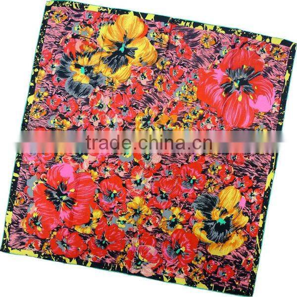 Fashion hand painted silk foulard scarf