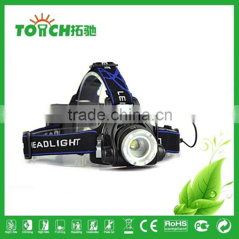 3 Modes Zoomable headlamp 2000 Lumens Headlight XM-L T6 LED Head Flashlight