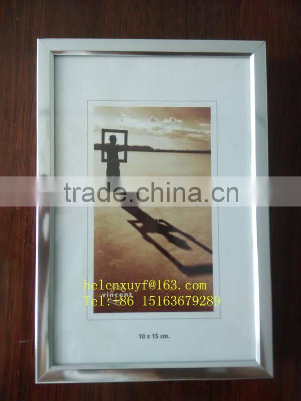 4x6in shiny silver color aluminum photo frame
