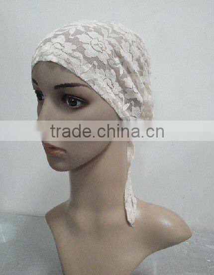 C015 new muslim tie back lace underscarf