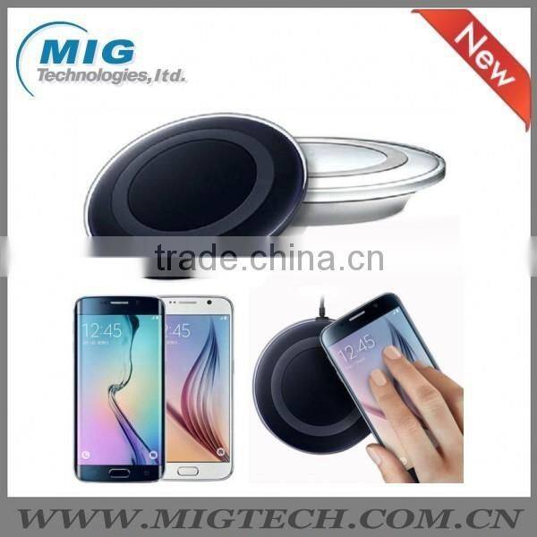 QI wireless charger and wireless mibile phone chager for samsung galaxy s6 s7 edge superthin mini design black and white