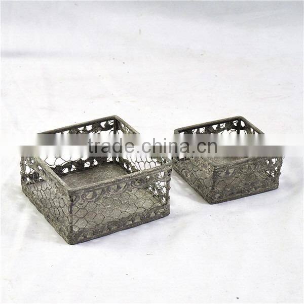 Vintage french metal wire box wholesale