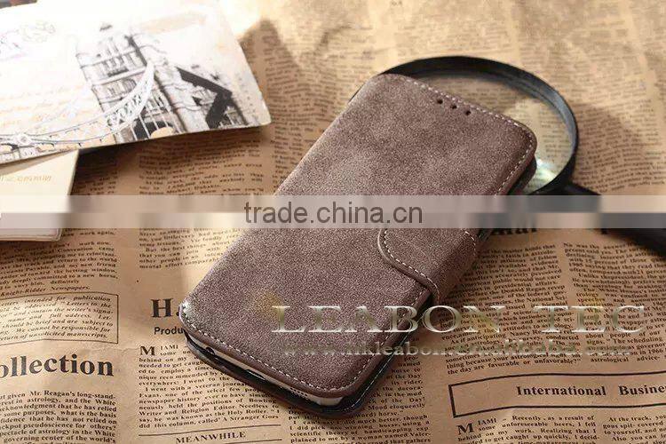 2015 hot selling retro style wallet leather case for samsung galaxy s6 edge china wholesale mobile phone case