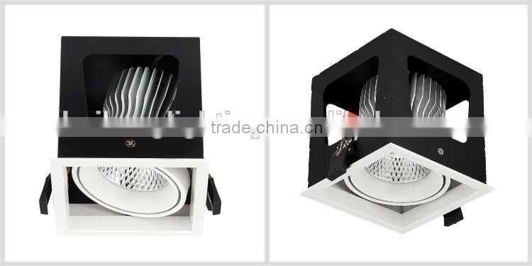 Aluminum rotatable ceiling one head 20w cob led grille light