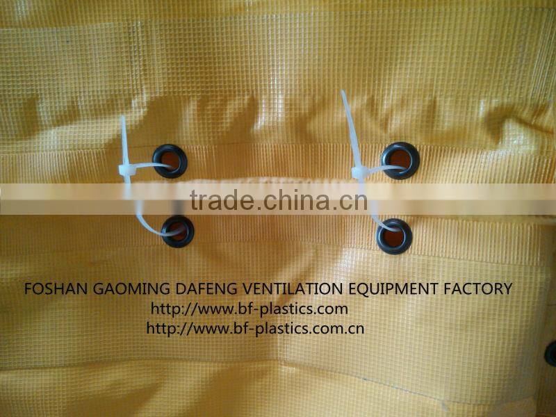 680GSM fire resistant yellow strong PVC tunnel vent duct with snap hooks