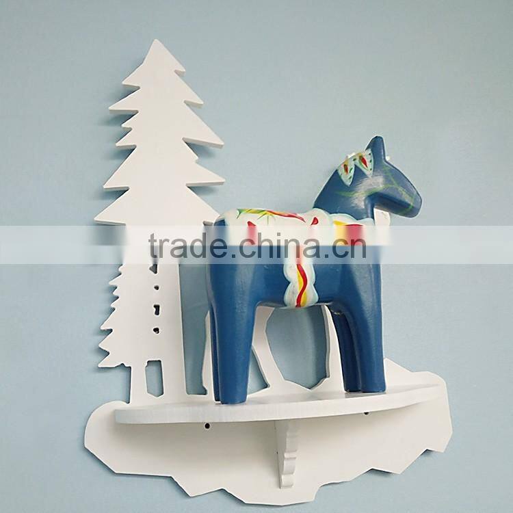 fashion fireproof shelf rack, good quality carved deer style plastic wall shelf