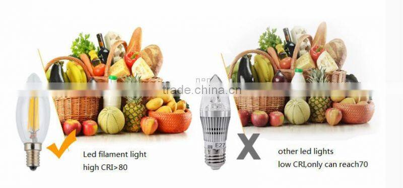 200lm led fialment bulb with tail candle lamp