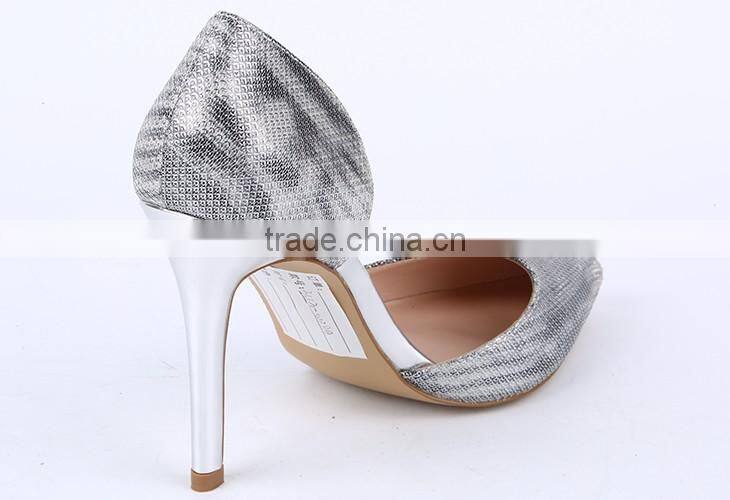 Hot sale 2016 customized glitter leather upper prom pumps women dress shoes